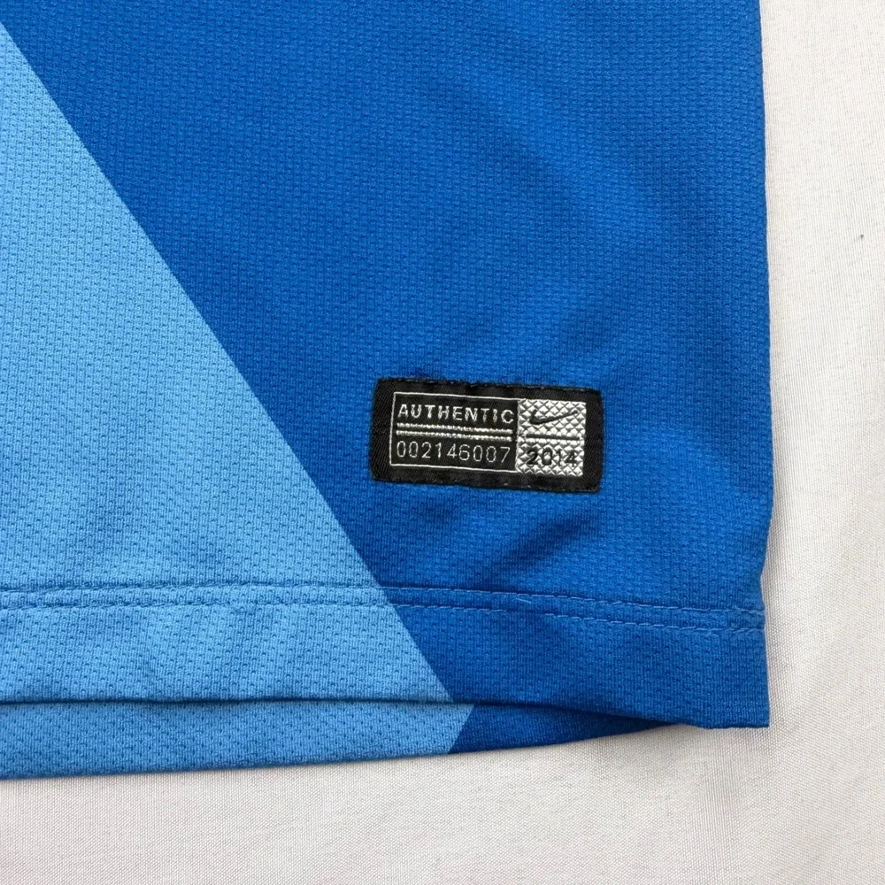 Nike Club America Soccer Jersey Mens Medium Blue 2014 Away Bimbo Coca-Cola Logo